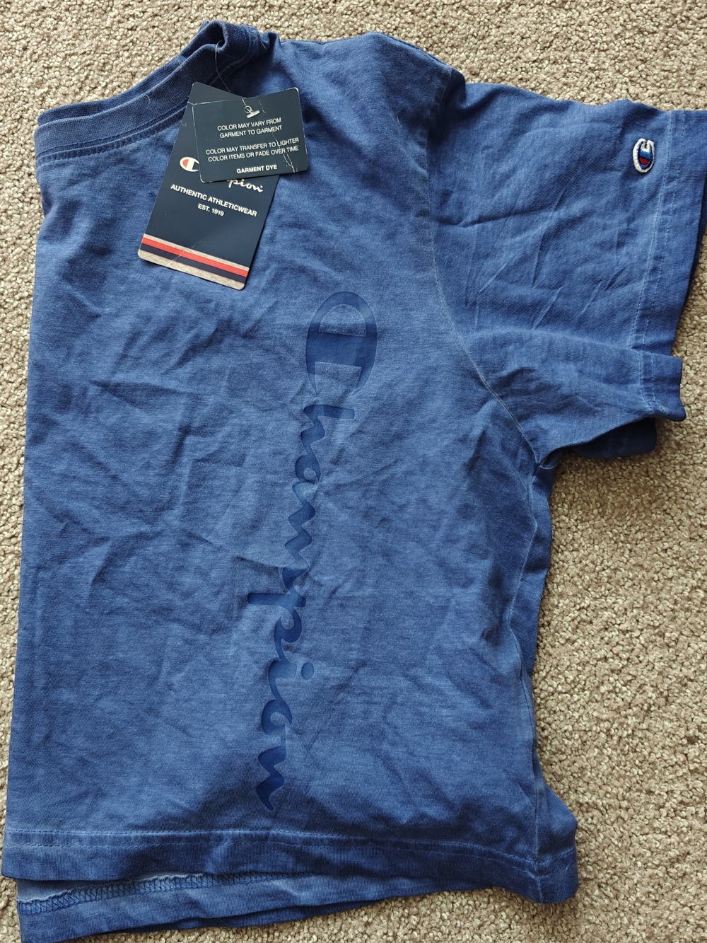 Champion Womens Navy Blue Cropped T Shirt